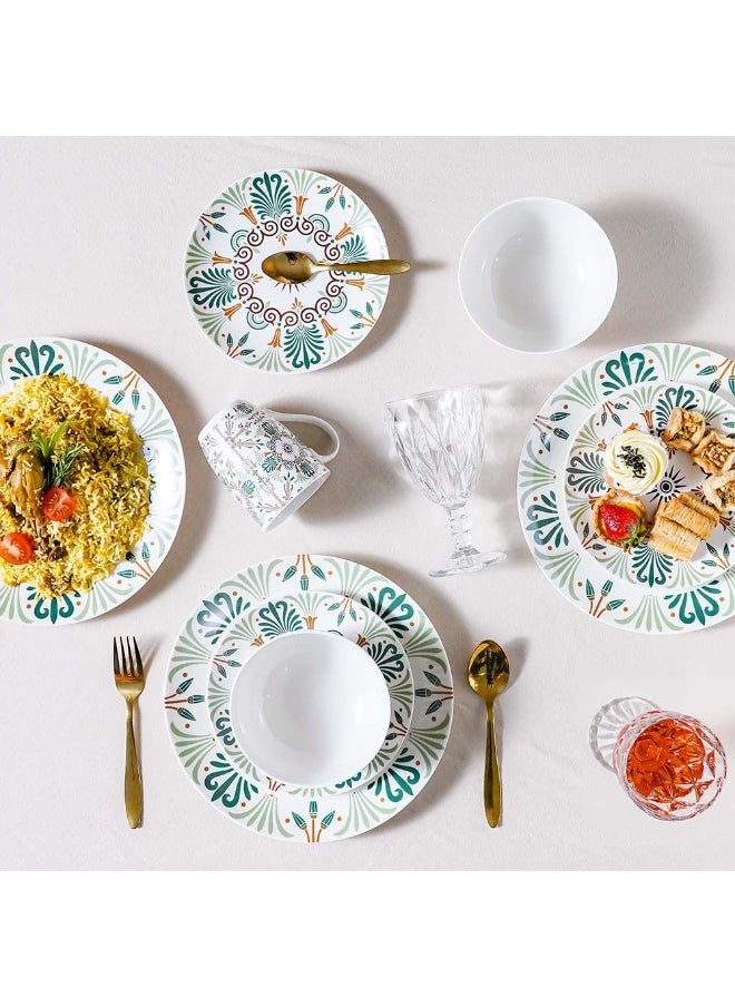 DANUBE HOME - Youthful Bite 16 Piece New Bone China Dinner Set Elegant Dinnerware for 4 Includes Plates Bowls Mugs & side Plates Perfect for Formal Dining Home Entertaining & Gifting Serves 4 - Image 1