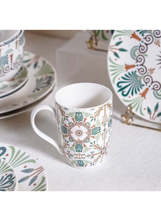 DANUBE HOME - Youthful Bite 16 Piece New Bone China Dinner Set Elegant Dinnerware for 4 Includes Plates Bowls Mugs & side Plates Perfect for Formal Dining Home Entertaining & Gifting Serves 4 - Image 1