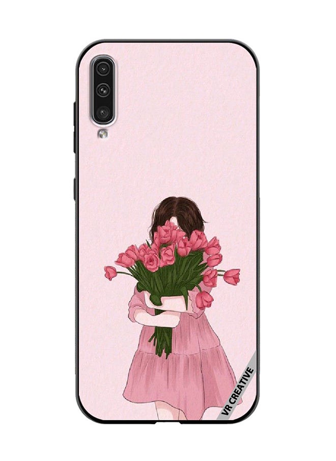 VR CREATIVE Protective Case Cover For Samsung Galaxy A70/A70s Girl Hugging Bouquet Design Multicolour  - Image 1
