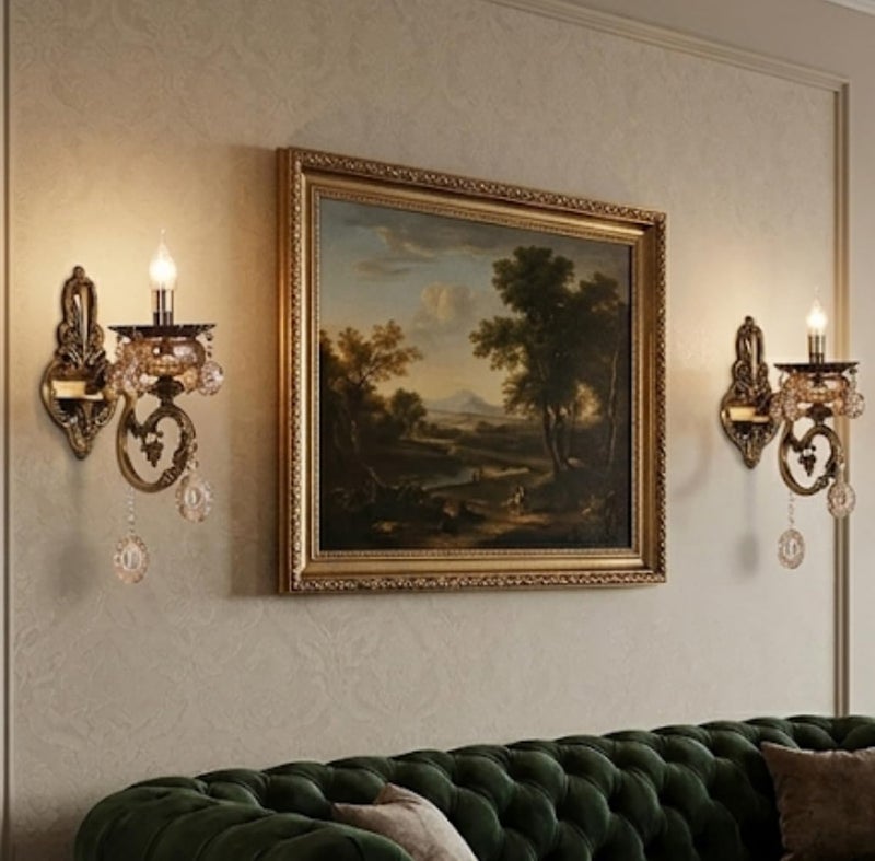 Sanleen Antique Gold Wall Light (Single) – Luxury Chandelier Style Wall Lamp | Decorative Wall Sconce for Living Room, Bedroom, Hallway, Hotel & Home Decor Lighting (Bulb Included) - Image 2