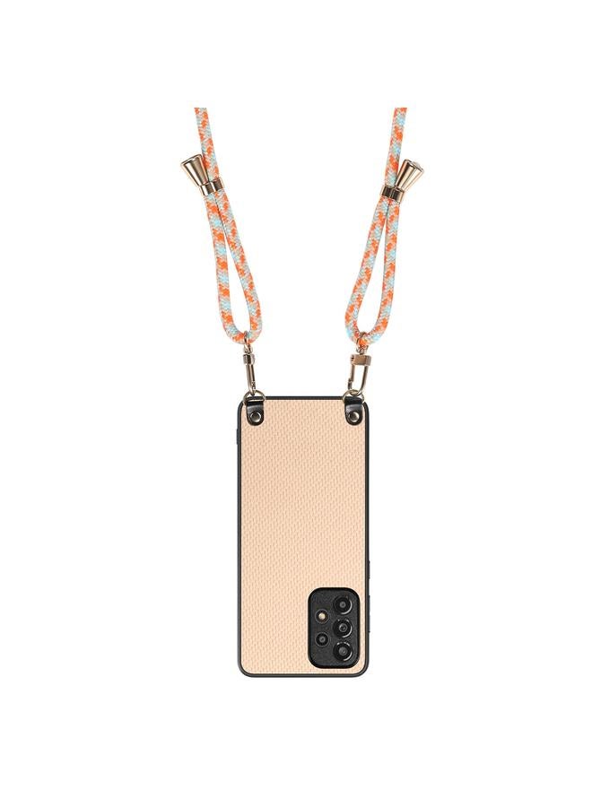 S-TOP Case For Samsung Galaxy A22 4G Carbon Fiber Texture Leather Back Cover Phone Case with Crossbody Strap - Image 3