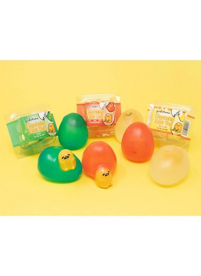 Sanrio - Gudetama Lazy Egg Yolk Cute Character In Sticky Stretchy Water Egg Squishy Toy (Red) Party Favors, Stress Balls, Birthday Gifts, Basket Fillers, Kawaii Squishies For Kids, Boys, Girls, Adults - Image 1