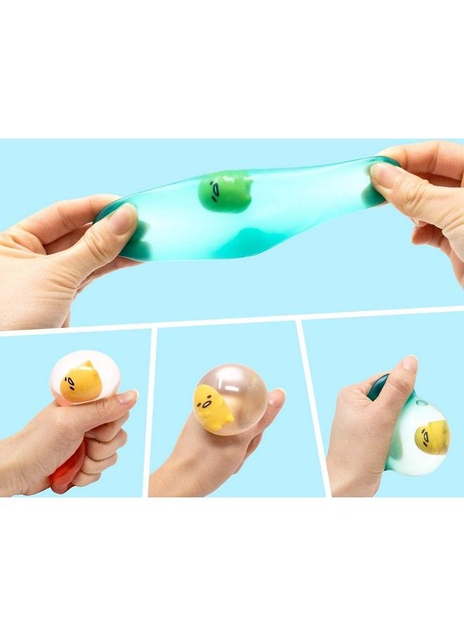 Sanrio - Gudetama Lazy Egg Yolk Cute Character In Sticky Stretchy Water Egg Squishy Toy (Red) Party Favors, Stress Balls, Birthday Gifts, Basket Fillers, Kawaii Squishies For Kids, Boys, Girls, Adults - Image 1