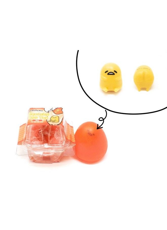 Sanrio - Gudetama Lazy Egg Yolk Cute Character In Sticky Stretchy Water Egg Squishy Toy (Red) Party Favors, Stress Balls, Birthday Gifts, Basket Fillers, Kawaii Squishies For Kids, Boys, Girls, Adults - Image 1
