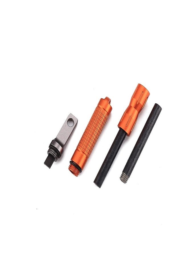 DOSMAMZ Compact Fire Starter, with Scraper Striker, DOSMAMZ 3PCS Replaceable Threaded Ferro Rods Flint Fire Steel Magnesium Rod, Cool & Unique Gift for Men Dad Boy - Image 2