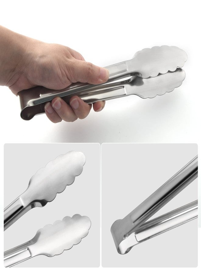 ACAUTO Serving Tongs,Buffet Tongs, ACAUTO Stainless Steel Food Tong Serving Tong Small Serving Tongs Stainless Steel Mini Appetizer Tongs, Set of 6 (7 Inch) - Image 3