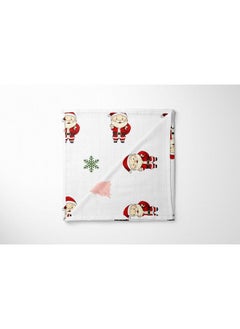 MOM'S HOME Baby Swaddle Blanketextra Large Size 110X110 Cm Organic Muslin Cottonsanta Clause  - Image 2