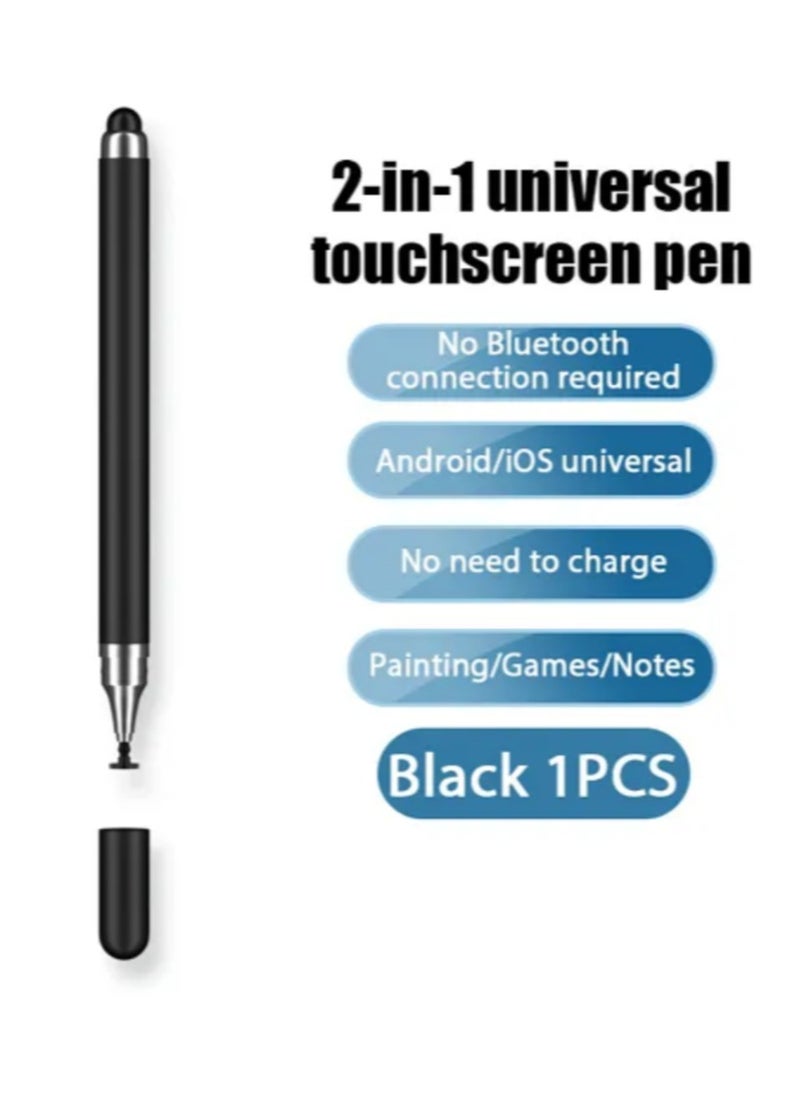 Touchscreen Stylus Pen compatible with all touch screens, including iPhones and tablets. Suitable for iPhone, iPad, and Samsung devices, this stylus pen features dual tips for precise touch input fr