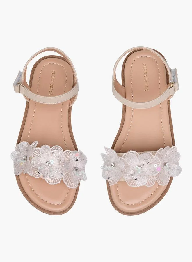 فلورا بيلا من شو إكسبرس Girls Floral Applique Sandals