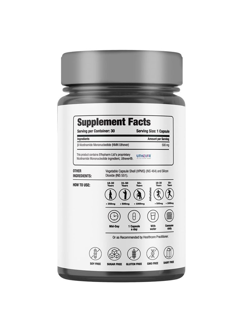 Decode Age Nmn Pro Uthever 500 World’S Most Trusted Ultra-Pure Slow Down Ageing Improve Muscle Strength Neurological Function - 30 Veg Capsules  - Image 2