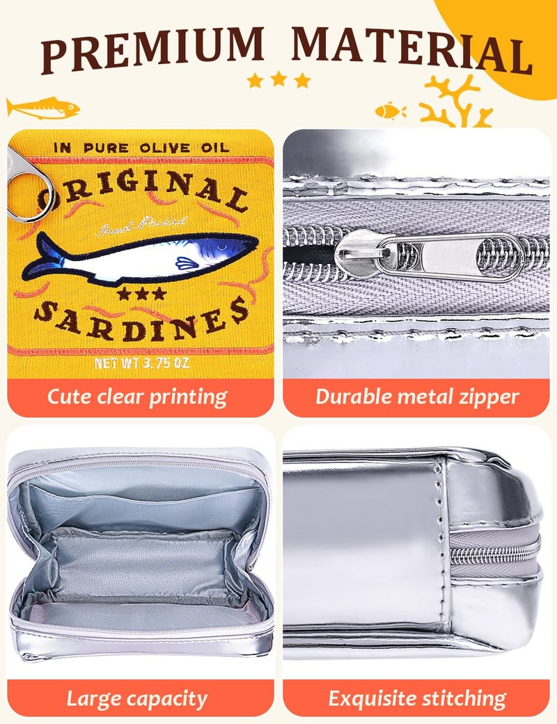 Cessfle Canned Sardines Makeup Bag, Funny Mothers Day Gifts Idea, Creative Cute Makeup Bag Canned Fish Cosmetic Bag - Mothers Day Mom Gifts from Daughter Son, Coquette Makeup Pouch for Women - Image 4