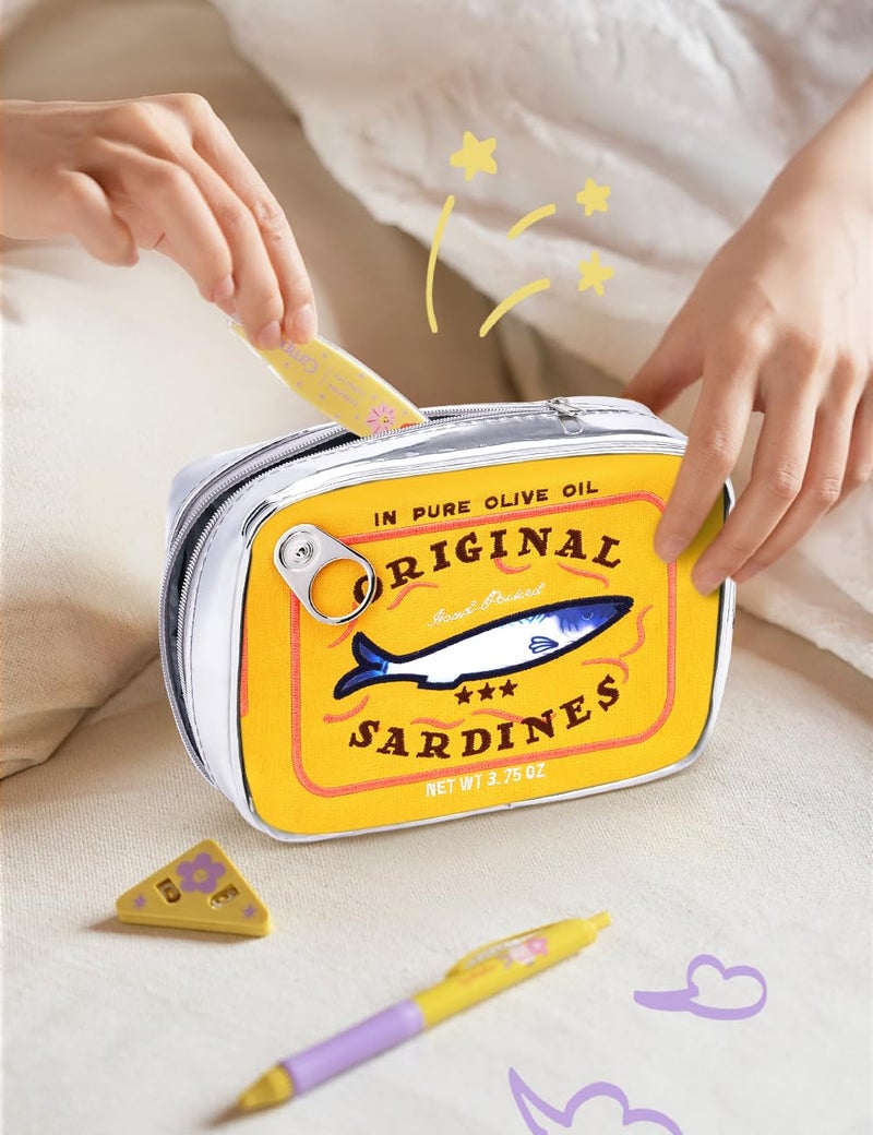 Cessfle Canned Sardines Makeup Bag, Funny Mothers Day Gifts Idea, Creative Cute Makeup Bag Canned Fish Cosmetic Bag - Mothers Day Mom Gifts from Daughter Son, Coquette Makeup Pouch for Women - Image 2