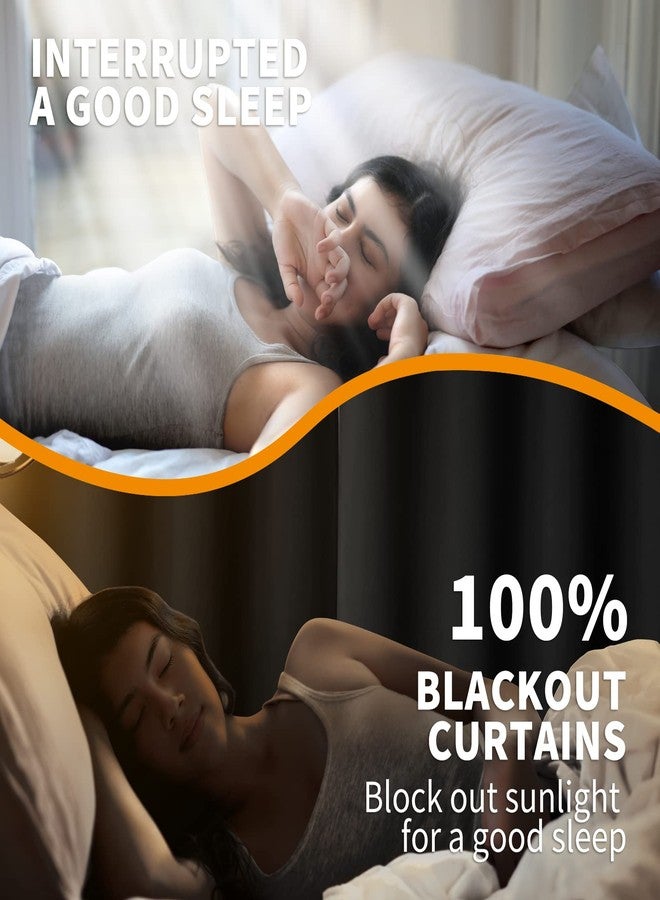 YoungsTex 100% Blackout Curtains for Living Room 84 Inches Long, Double Layer Noise Reduce Total Light Blocking Window Drapes for Bedroom, 2 Panels, 52 X 84 Inch, Dark Grey - Image 2