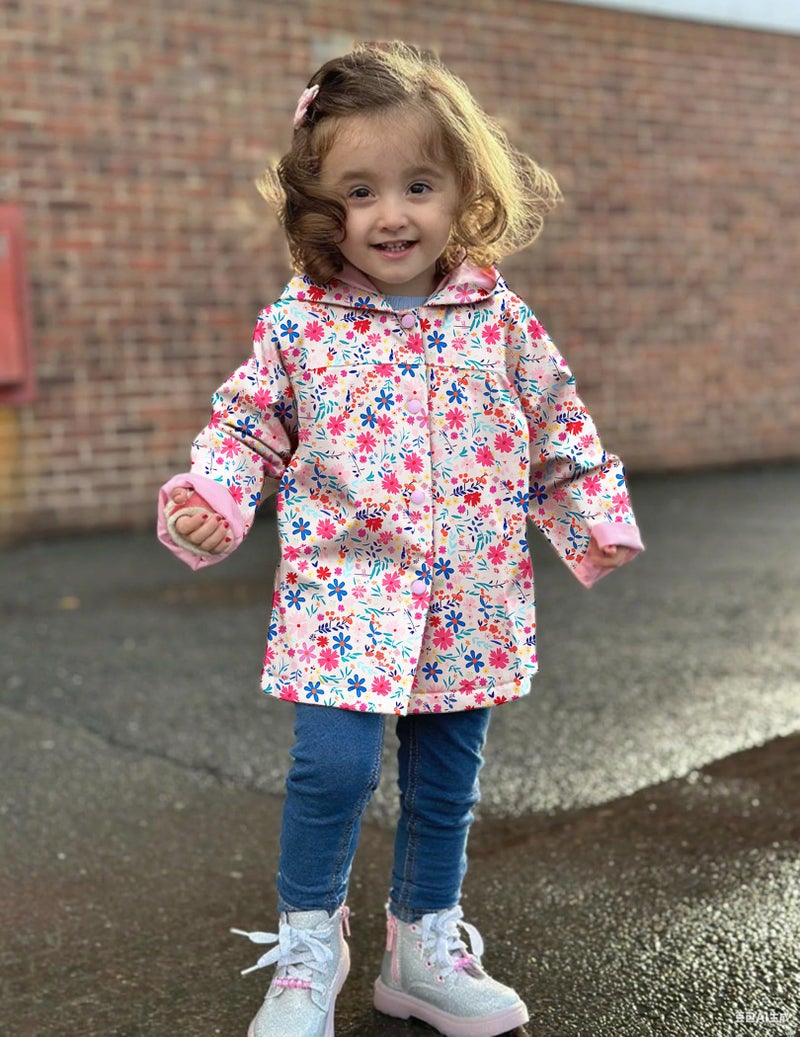Arshiner Girl Baby Kid Waterproof Hooded Coat Jacket Outwear Raincoat Hoodies - Image 2