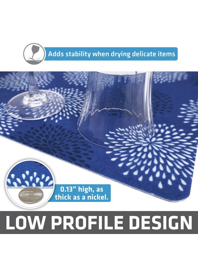 drymate Dish Drying Mat, Premium XL Size (19" x 24"), Kitchen Dish Drying Pad – Absorbent/Waterproof – Machine Washable (Made in The USA) (Good Medicine Blue) - Image 4