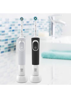 Oral-B Vitality D100 Black And White 1+1 Free Bundle Electric Rechargeable Toothbrush, 2 Minutes Timer, Cross Action Brush Head, With Uae 3 Pin Plug  - Image 4