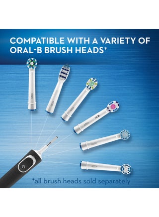 Vitality D100 Black And White 1+1 Free Bundle Electric Rechargeable Toothbrush, 2 Minutes Timer, Cross Action Brush Head, With Uae 3 Pin Plug - view 5