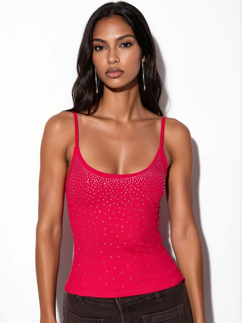 Busem BUSEM Fitted Crop Sequin Cami Top
