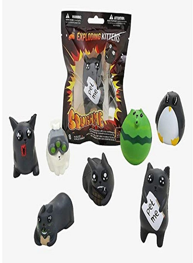 Exploding Kittens - SquishMe Slow Rise Foam Figure with Exclusive Unfair Advantage Card for The Game, Multi - Image 1