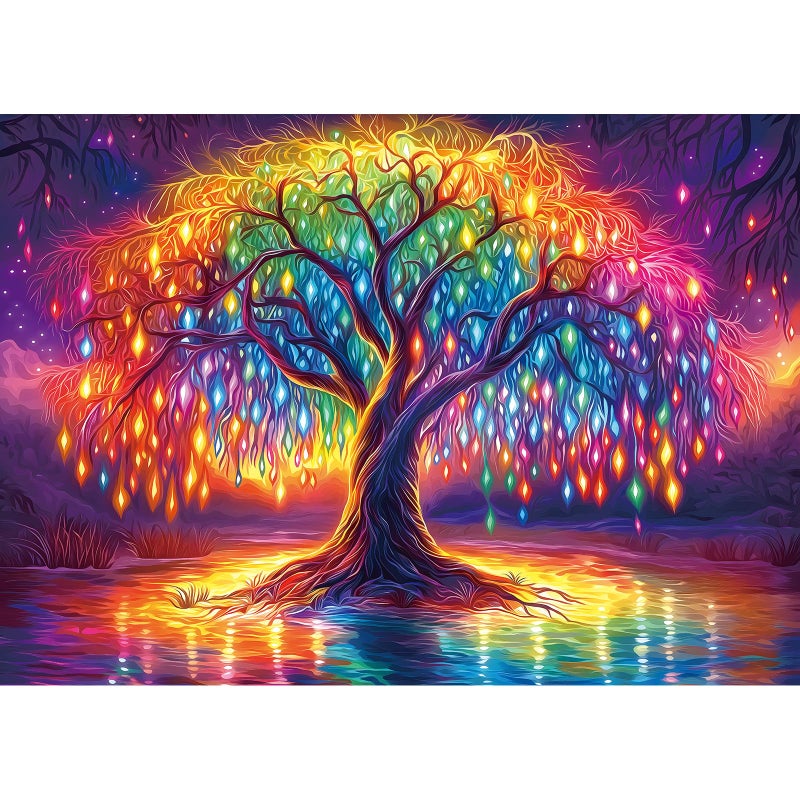 Blueforest Neon Life Tree 1000 Piece Puzzles for Adults Hard Challenge Art Jigsaw Puzzle for Gifts Xmas Birthday Party Games Family 275x197 inch Dust Free Puzzle - Image 3