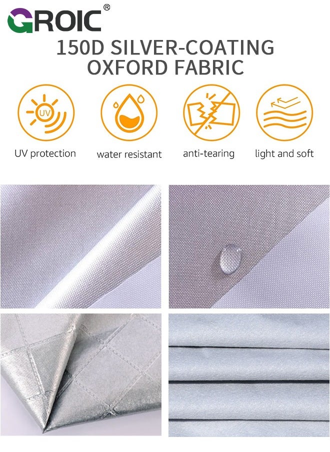 GROIC Multi-Layers Car Cover Waterproof All Weather for Automobiles, Outdoor Full Cover Windproof, Sand proof, Rain proof, UV proof Car Covers with Zipper Door Car Protection White, YXL (Grey)  - Image 2