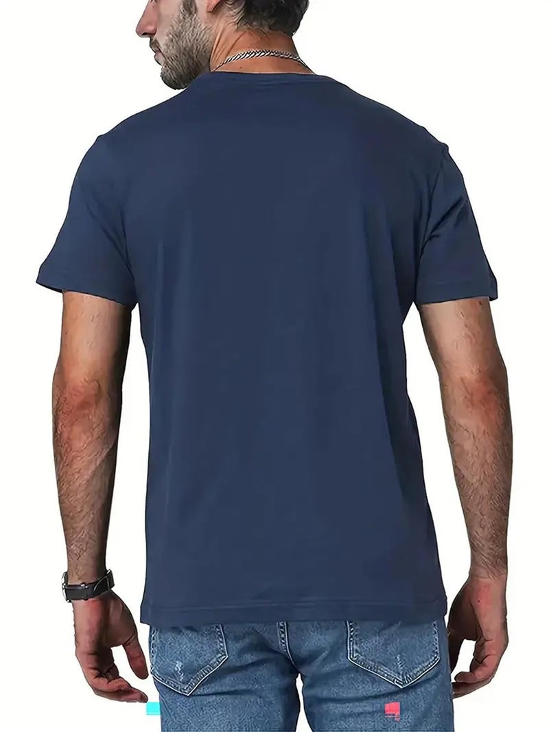 Lymio Men T-Shirt || T Shirt for Men || Available in Combo Pack of 2 (T-49-51-Blue-White-L) - Image 4