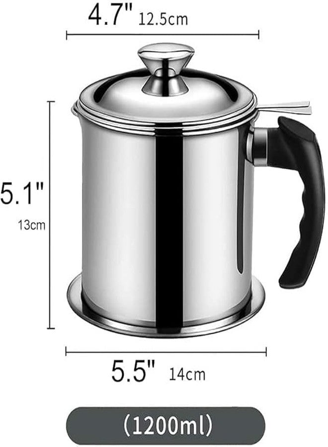 VINSU Oil Strainer Pot Grease Can - Stainless Steel Cooking Grease Container,Reuse Oil Storage Best Oil Shaver Can Container with Removable Filter Anti-Scalding Handheld - Image 5