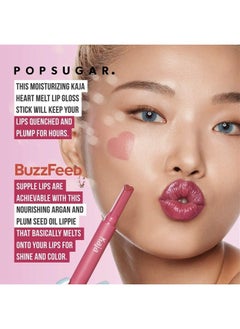 KAJA Lip Gloss - Heart Melter | High-shine, Glossy Finish, Peppy Pink Nude, Moisturize, 05 Hunny Bun, 0.04 Oz  - Image 2