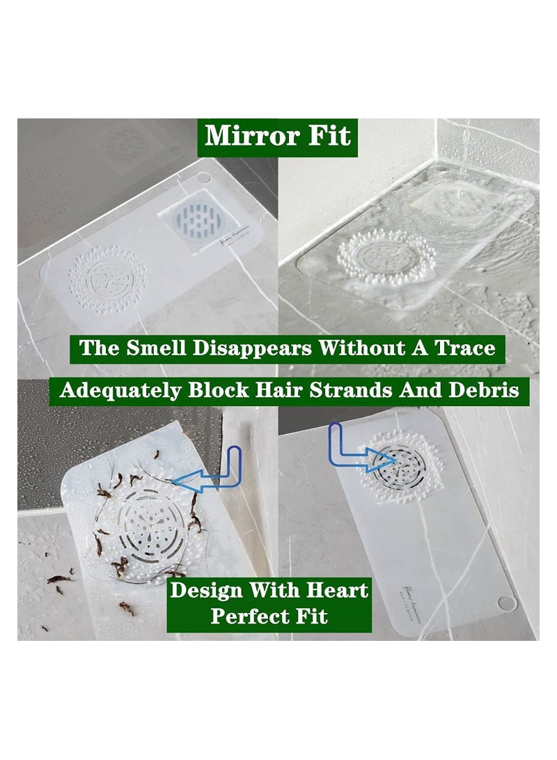 SYOSI Shower Drain Cover-Tub Stopper Floor Anti-Odor Mat,Hair Catcher Durable Silicone Hair Covers Mat, Plugs,For Kitchen, Bathroom And Laundry Etc-WHITE - Image 4