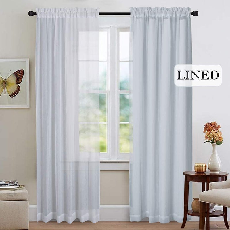 NICETOWN Blackout Curtain Liners for Sheer Curtains, Cold Heat Light Noise Blocking Liners with Rings: Easy to Open and Closed, Thermal Liners for 84 inches Long Curtains, 1 Pair, 50" x 80" Per Panel - Image 3