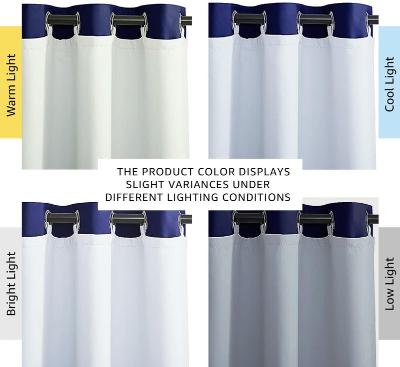 NICETOWN Blackout Curtain Liners for Sheer Curtains, Cold Heat Light Noise Blocking Liners with Rings: Easy to Open and Closed, Thermal Liners for 84 inches Long Curtains, 1 Pair, 50" x 80" Per Panel - Image 2