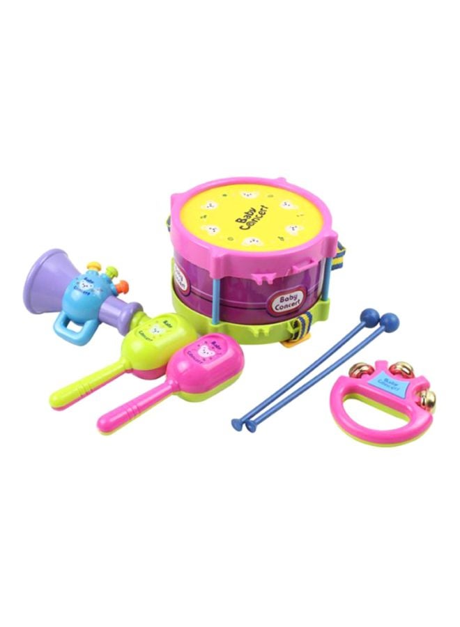 Drum With Sticks Saxophone Whistle Maracas Tambourine - Image 1