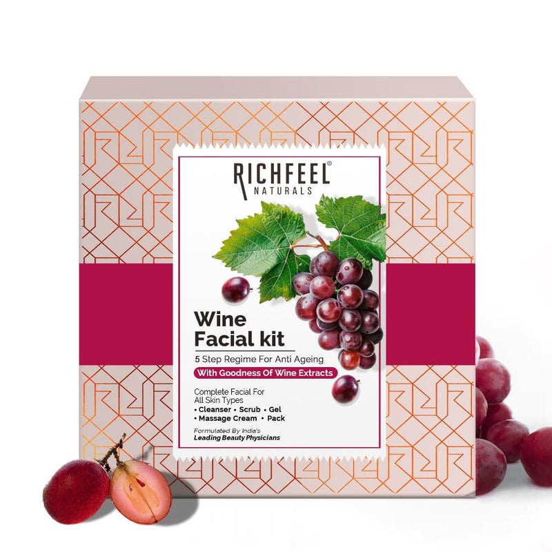 Richfeel طقم وجه ريتش فيل للنبيذ لبشرة متألقة يزيل التجاعيد والبقع الداكنة يقلل من فرط التصبغ 30 جرام - Image 1