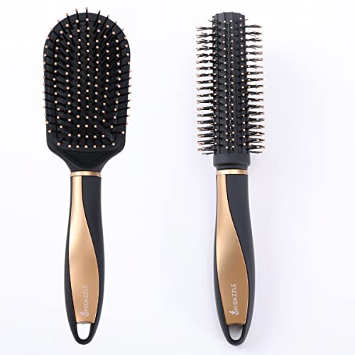 Omidazzle Midazzle Premium Cushioned And Round Hair Brush For Men & Women - Pack Of 2 (Hb1-8) Multi - Image 1