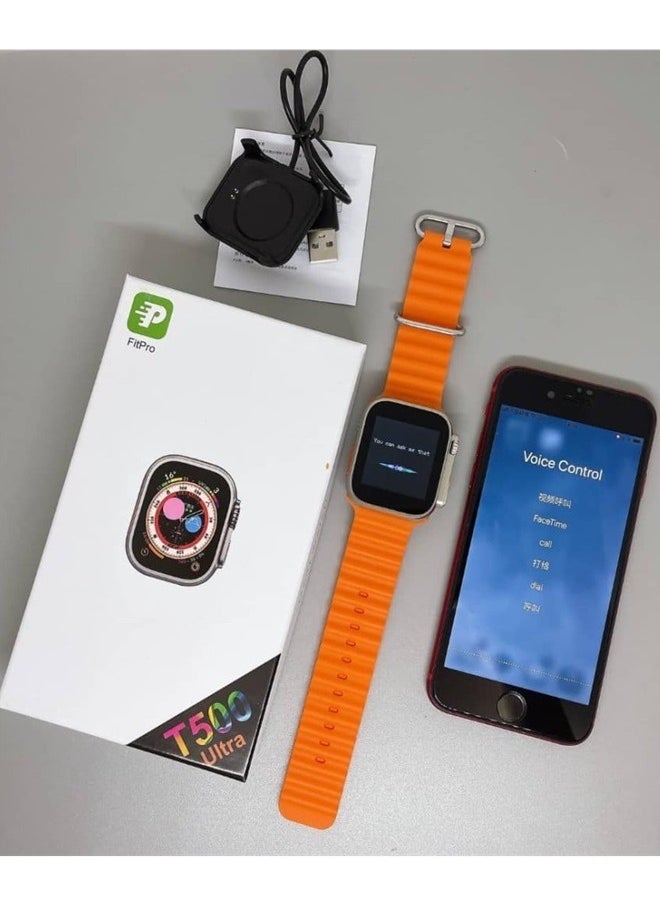 Generic - Bluetooth Full Touch Call Smartwatch T500 ULTRA  With Replaceable Strap - Image 1