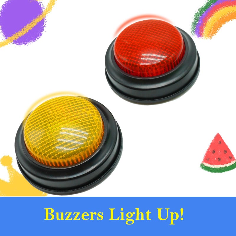 Gelabur 2-Pack Buzzers for Trivia Games, Answer Buzzers for Classroom, Family Feud Jeopardy Buzzer, Game Buzzers with Lights and Sound for Classroom - Image 4