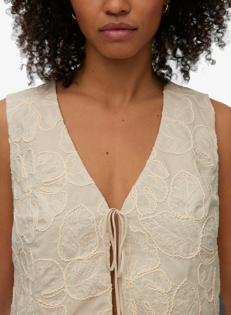VERO MODA Vmmillia Embroidery Sleeveless Waistcoat - Image 3