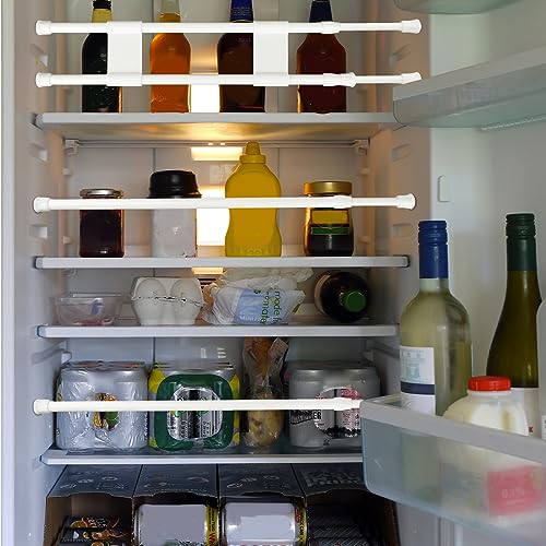 SAVITA 4pcs RV Refrigerator Bars, 15.8-27.6 Inch Adjustable RV Fridge Tension Bars Tension Rods Extendable RV Fridge Brace for Fixing Food Drinks RV Refrigerator Accessories (2 Double Bars, 2 Single Bars) - Image 5