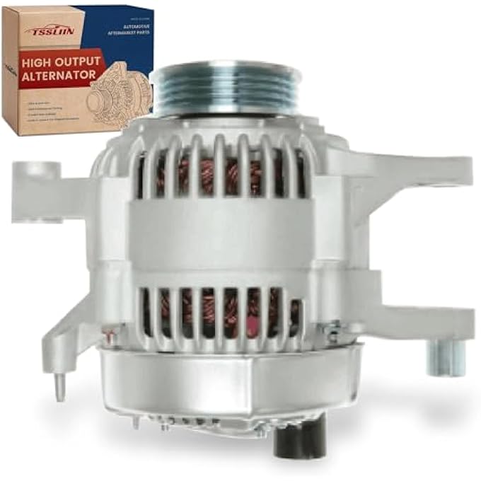TSSLIIN High Output Alternator for-Jeep Cherokee Grand Cherokee Wrangler Comanche for-Dodge Dakota 1991-1998 2.5L 4.0L 90A 12V CW 6-Groove Pulley, OE Replacement # 121000-3450 10463782 56005684 - Image 1