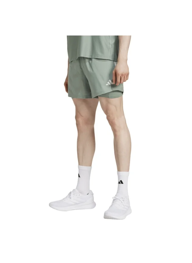 Adidas adidas OTR B S 2in1 M Green Running SHORTS for Men - XS