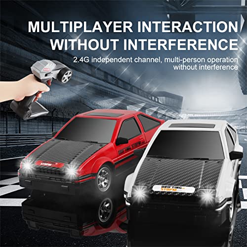 GoolRC RC Drift Car, 1:16 Scale Remote Control Car, 4WD RC Cars, 30KM/H High Speed RC Racing Car with LED Lights and Drifting Tire for Kids and Adults (Red) - Image 3
