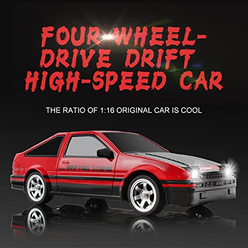 GoolRC RC Drift Car, 1:16 Scale Remote Control Car, 4WD RC Cars, 30KM/H High Speed RC Racing Car with LED Lights and Drifting Tire for Kids and Adults (Red) - Image 4