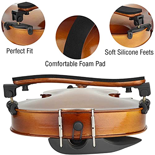 LMS Violin Shoulder Rest for 3/4 Size 4/4 Size Collapsible Shoulder Rest for Violin with Adjustable Feet Comfortable Foam Pad Mute for Kids Adults (3/4-4/4) - Image 4