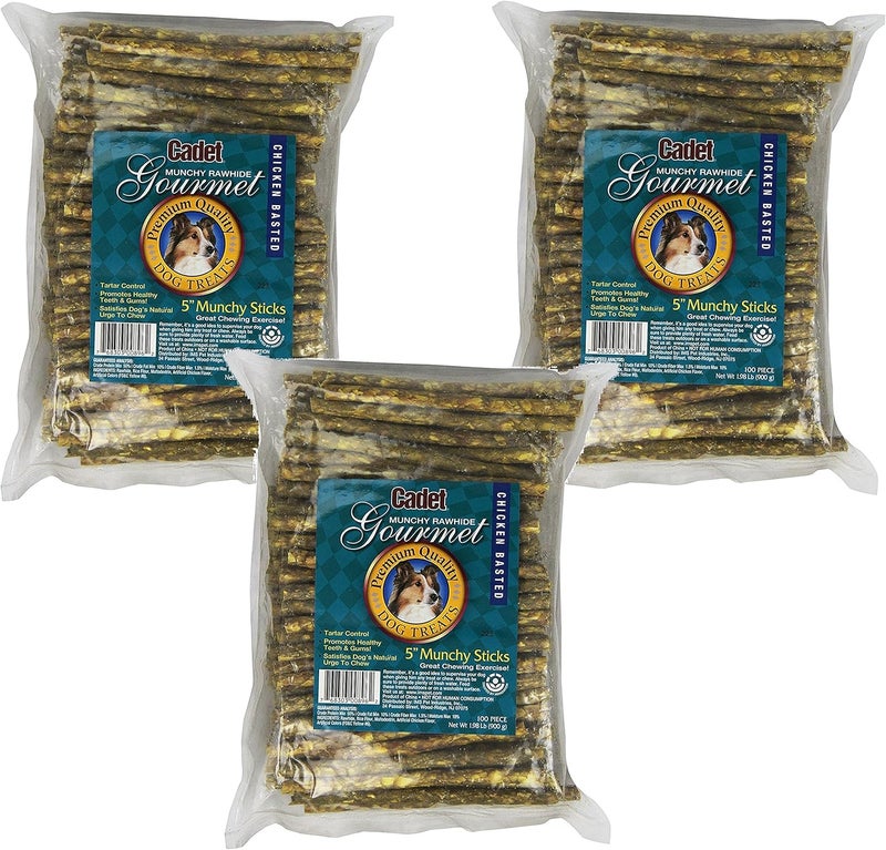 Cadet 3 Packages 100Count Munchy Chicken Stick 5Inch by 910mm - Image 1