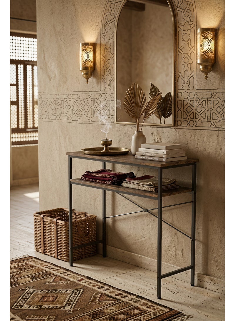 Visionnaire Adjustable 2 Tier 100cm Height Console Table, Reception Desk, Entrance Table Coffee Table Dual-Layer with Reinforced Back  Multi-Functional Console Table for Living Room, Office, Hallway Entryway - Image 2