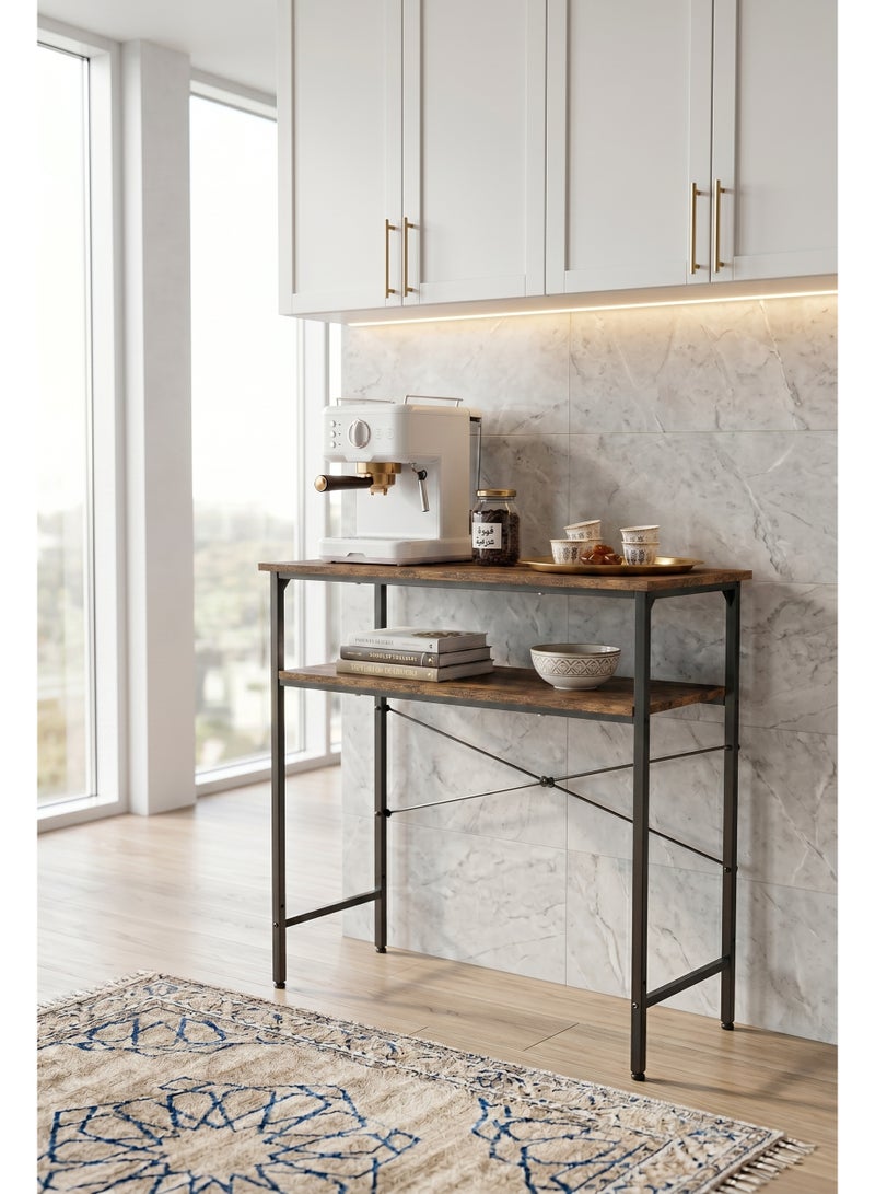 Visionnaire Adjustable 2 Tier 100cm Height Console Table, Reception Desk, Entrance Table Coffee Table Dual-Layer with Reinforced Back  Multi-Functional Console Table for Living Room, Office, Hallway Entryway - Image 4