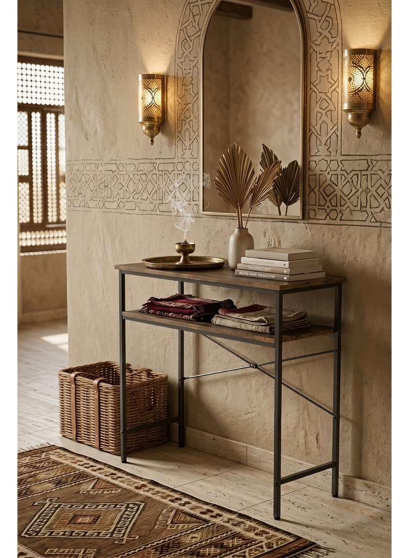 Visionnaire Adjustable 2 Tier 100cm Height Console Table, Reception Desk, Entrance Table Coffee Table Dual-Layer with Reinforced Back  Multi-Functional Console Table for Living Room, Office, Hallway Entryway - Image 3