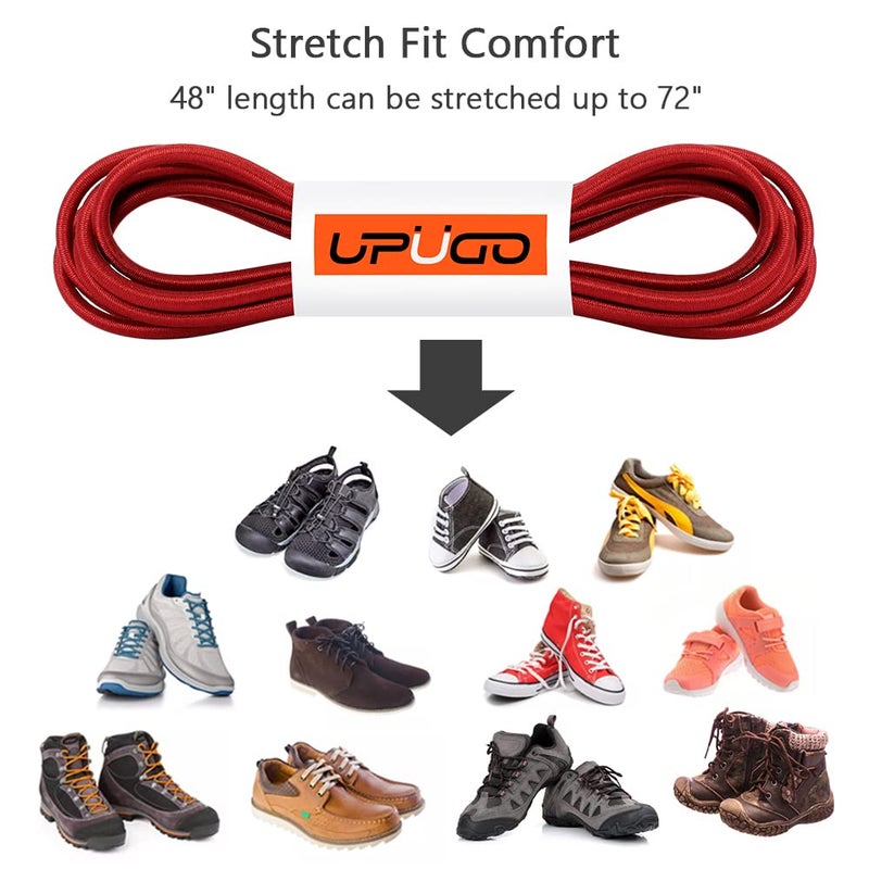 UpUGo Elastic Shoe Laces, No Tie Shoe Laces Tieless for Kids, Adults, Elderly, One Size Fit All - Image 3