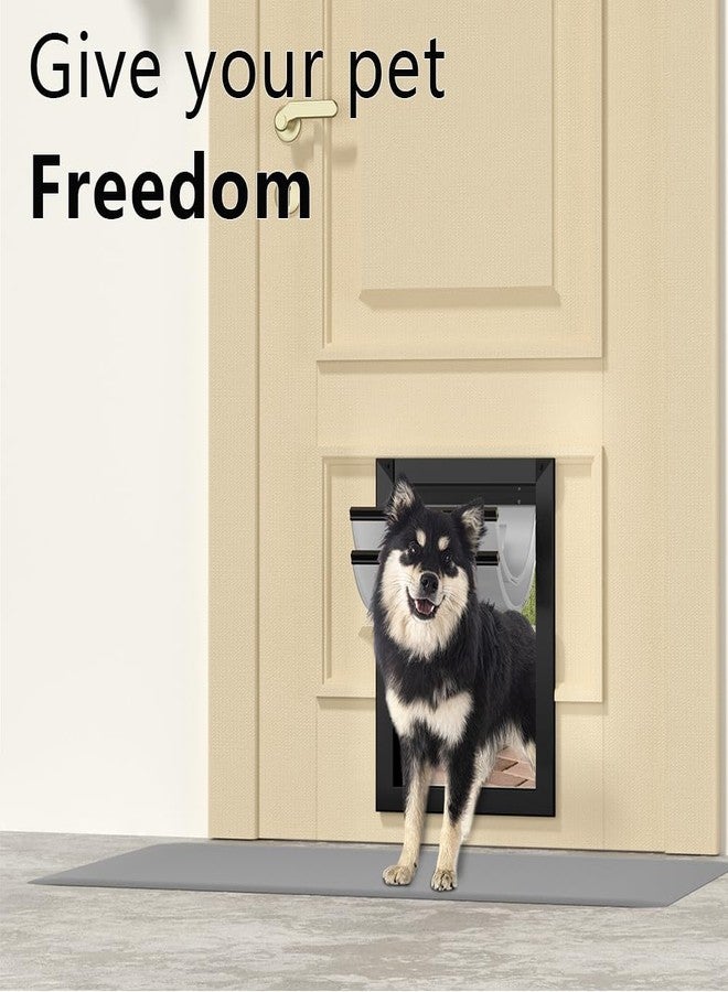 MAVRICPOWER [MAVRICPOWER] Aluminum Medium Dog Door with 2 Sliding Lock Panels, Doggie Door for Exterme Weahter, Never Rust Pet Door for Small Dogs Up to 30 lbs - Image 2