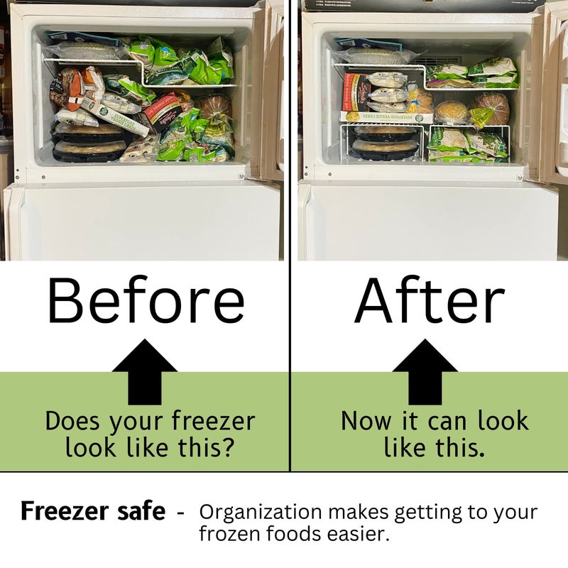 إيفلوتس منظم / رف سلكي لخزانة المطبخ من Evelots - 4 عبوات من رافعات الرف المعدنية الكبيرة القوية - مضاعفة مساحة العداد الخاصة بك - رائعة لمخزن مجمد المطبخ والحمام - مقاومة للصدأ - أبيض - Image 5